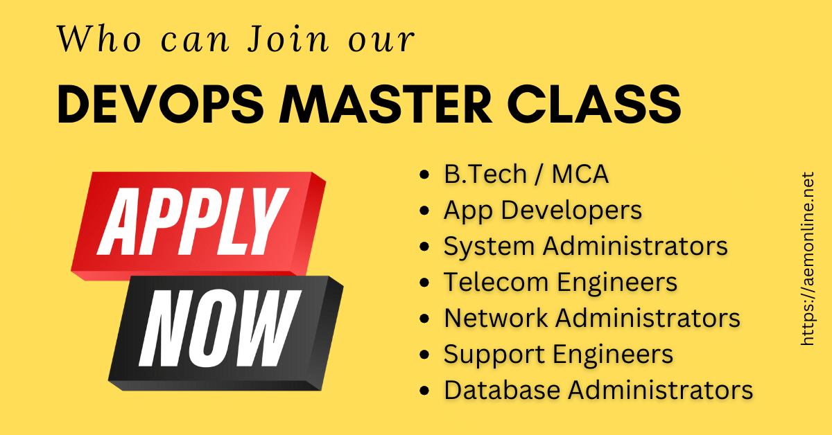 Join Devops Master Class in Kolkata.
